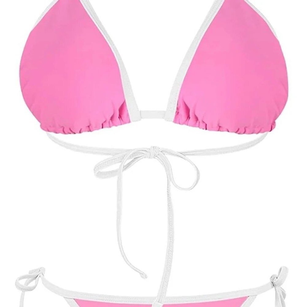 String Bikini Swimsuit for Women Triangle Tie Side Adjustable Swimsuit-Small - Picture 6 of 6